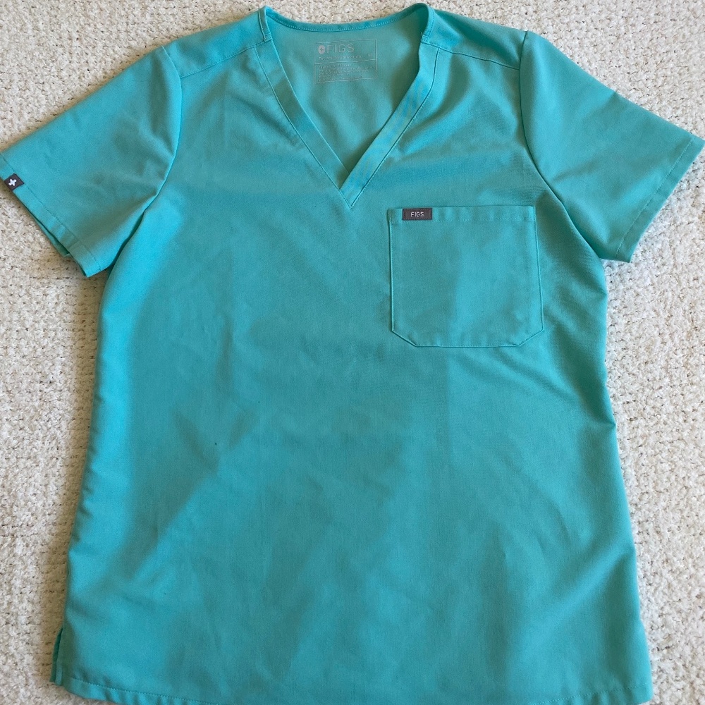 Figs Catarina scrub top - sea glass